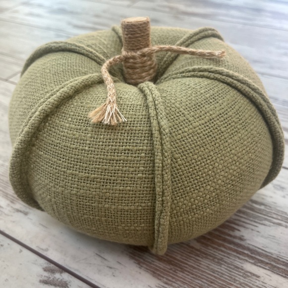 Rustic Fabric Pumpkin Décor – Light Green & Brown, Fall & Thanksgiving Harvest - Picture 1 of 16